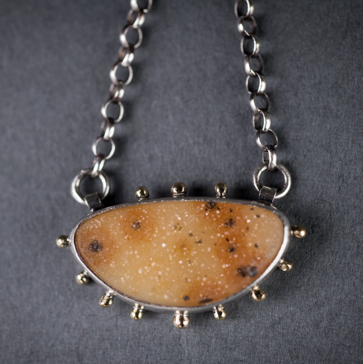 Ceres Drusy Pendant with Granule Halo