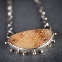 Ceres Drusy Pendant with Granule Halo