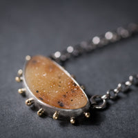 Ceres Drusy Pendant with Granule Halo