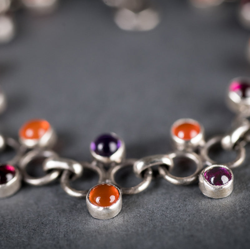 Hera Multi Gemstone Bracelet in Silver