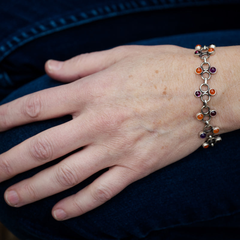 Hera Multi Gemstone Bracelet in Silver