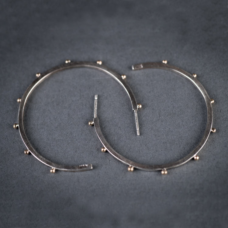 Corona Hoop Earrings w/ Gold Granules