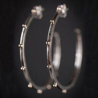 Corona Hoop Earrings w/ Gold Granules