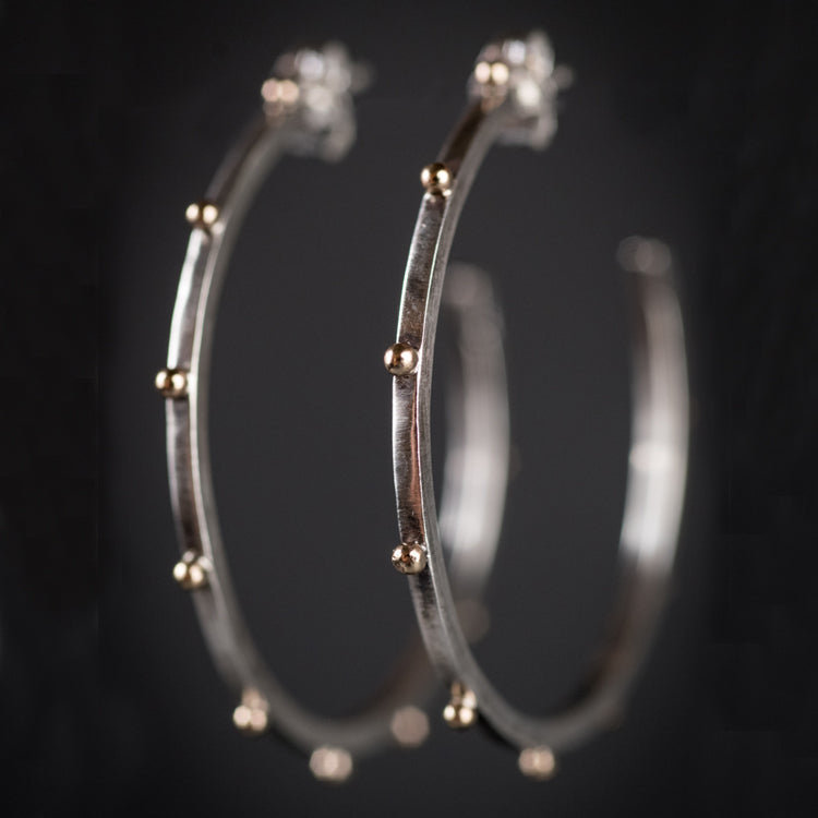 Corona Hoop Earrings w/ Gold Granules