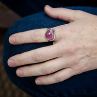 London Raw Pink Sapphire Ring - size 7 1/2