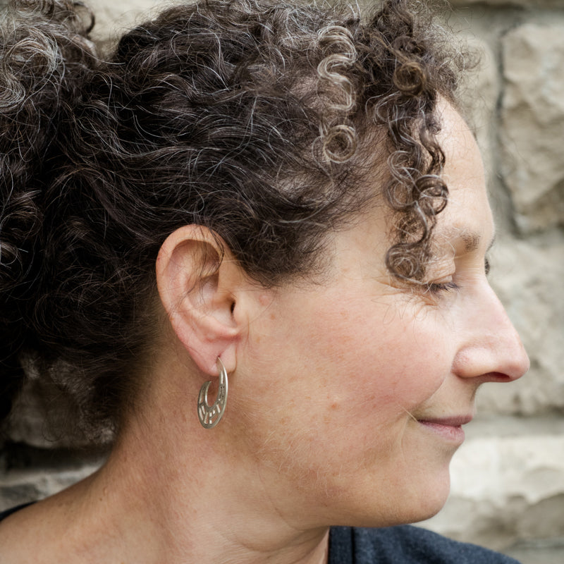 Lola Pierced Sterling Silver Hoop Earrings