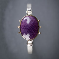 Chiron Ruby Tension Cuff in Solid Gold & Silver