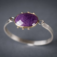 Chiron Ruby Tension Cuff in Solid Gold & Silver