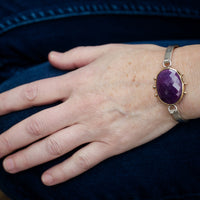 Chiron Ruby Tension Cuff in Solid Gold & Silver