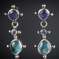 Apollo Gem Dangle Earrings in Blues & Purples