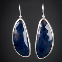Leda Rosecut Blue Sapphire Drop Earrings