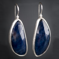Leda Rosecut Blue Sapphire Drop Earrings