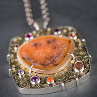 Oleron Orange Drusy Geode Shadow Box