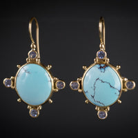 Venus Golden Hills Turquoise & Tanzanite Earrings