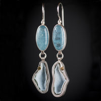 Luna Aquamarine & Geode Dangle Earrings