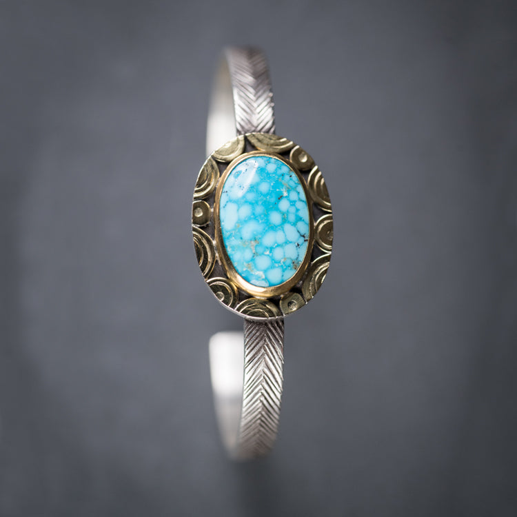 Mykonos Kingman Turquoise Cuff Bracelet