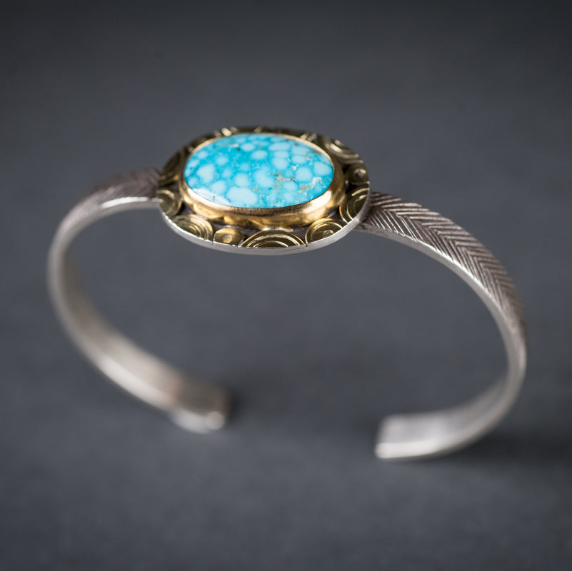 Mykonos Kingman Turquoise Cuff Bracelet