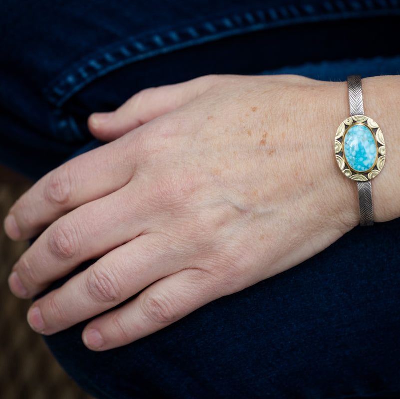 Mykonos Kingman Turquoise Cuff Bracelet