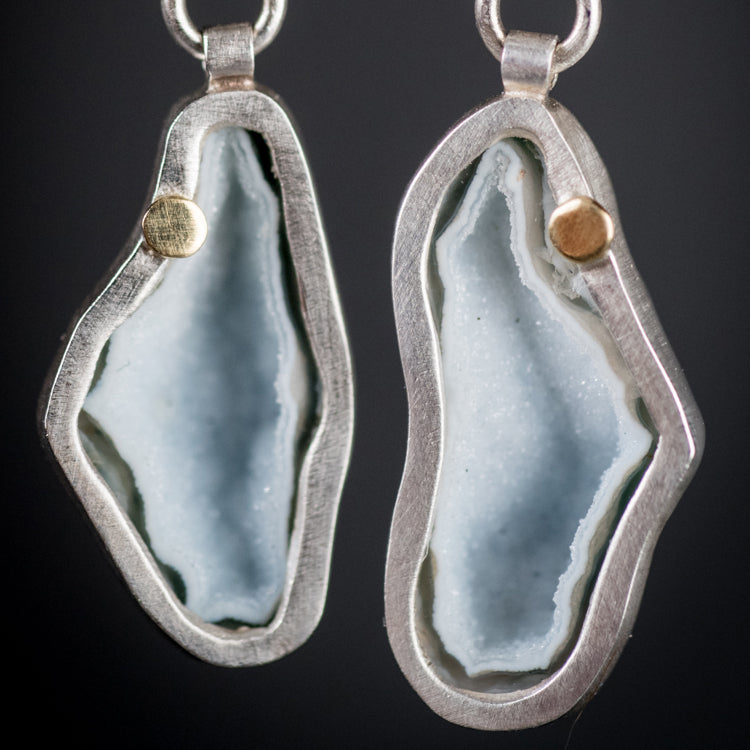 Luna Aquamarine & Geode Dangle Earrings