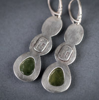 Padua Green Sapphire, Watermelon Tourmaline & Kyanite Earrings