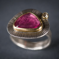 Milan Rose Tourmaline & Diamond Ring - Size 7 1/2