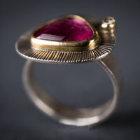 Milan Rose Tourmaline & Diamond Ring - Size 7 1/2