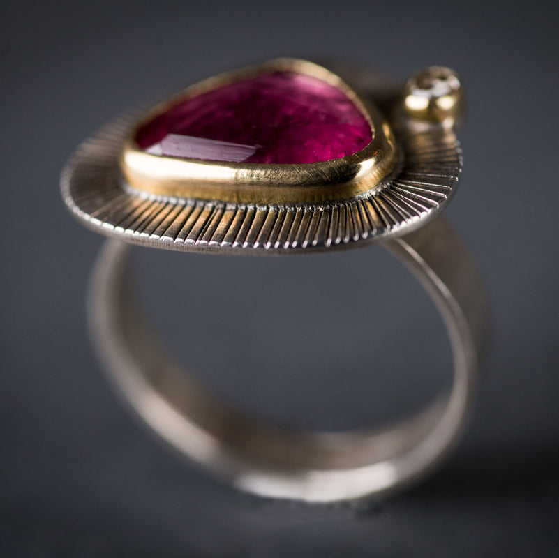 Milan Rose Tourmaline & Diamond Ring - Size 7 1/2