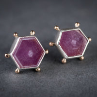 Hailey Rosemary Sapphire Stud Earrings