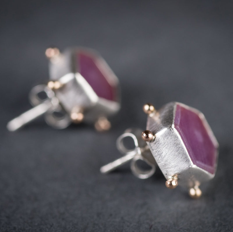 Hailey Rosemary Sapphire Stud Earrings