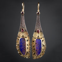 Cythera Boulder Opal Long Drop Earrings