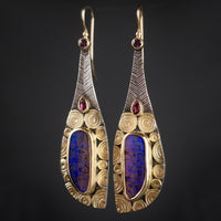 Cythera Boulder Opal Long Drop Earrings