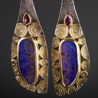 Cythera Boulder Opal Long Drop Earrings