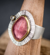 Milan Rose Pink Tourmaline & Diamond Ring - US 8