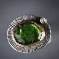Milan Green Tourmaline & Diamond Ring - US 6 1/2