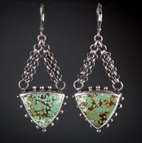 Ceres Turquoise Chandelier Earrings in Silver