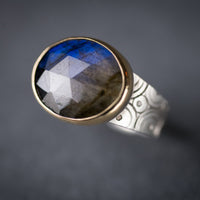 Majorca Rosecut Labradorite Ring - Size 8