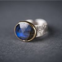 Majorca Rosecut Labradorite Ring - Size 8
