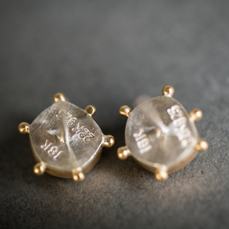 Hailey Watermelon Tourmaline Stud Earrings