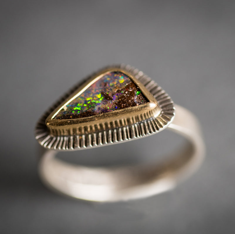 Sorento Boulder Opal Ring - size 6 1/2