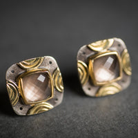 Tresco Smoky Topaz Doublet Studs