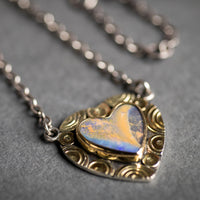 Osaka Australian Boulder Opal Heart Pendant