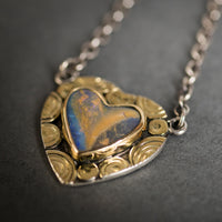 Osaka Australian Boulder Opal Heart Pendant