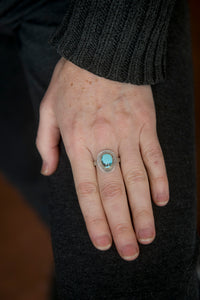 Sorento Turquoise Ring in 18k Gold & Silver, US size 8