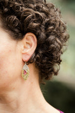 Antigua Pink Tourmaline Earrings in Gold & Silver