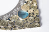 Salina London Blue Topaz & Green Sapphire Shield Necklace
