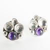 Ahti Amethyst Seascape Earrings in Silver