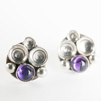 Ahti Amethyst Seascape Earrings in Silver