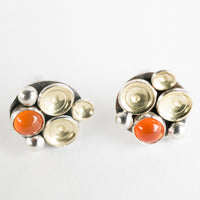 Ahti Carnelian Seascape Earrings in Gold & Silver