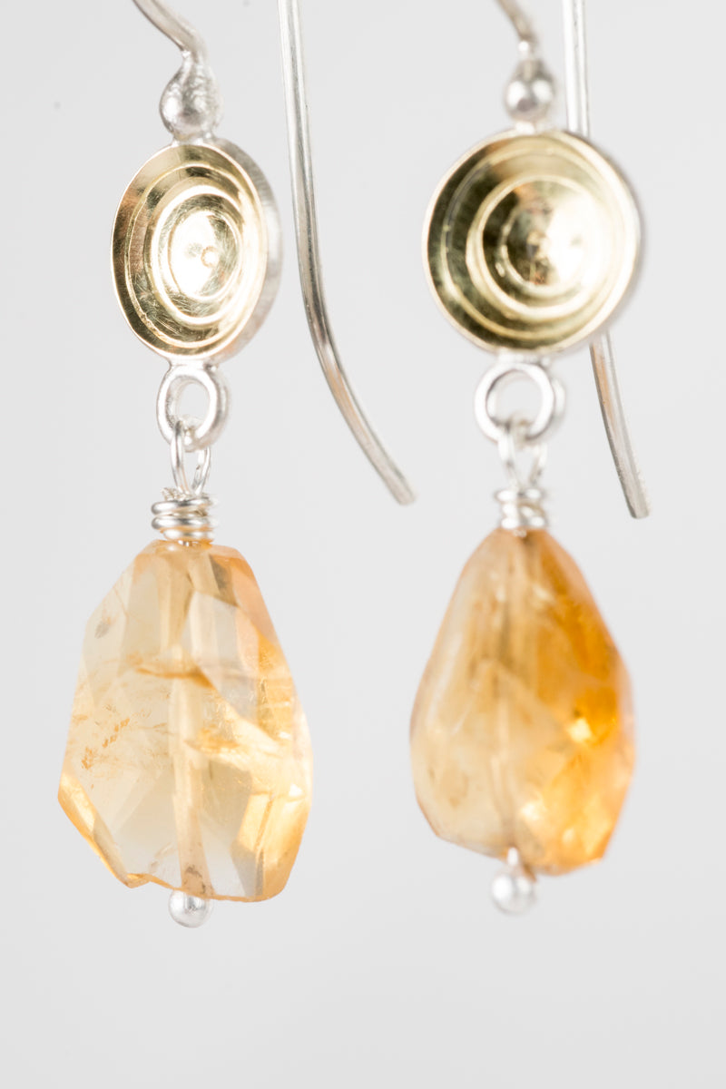 Elsa Citrine Nugget Dangle Earrings