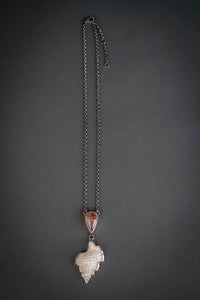 Luna Cherry Quartz & Shell Necklace